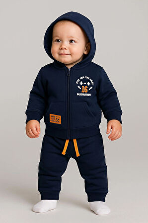 ERKEK BEBEK CEKETLİ EŞOFMAN TAKIMI 2'Lİ ALT ÜST TAKIM PAMUKLU KUMAŞ