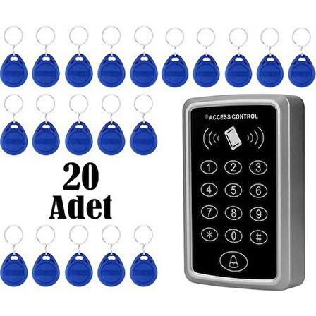 Rfid Şifreli Access Sistem Kapı Kilidi + Tag Göstergeç Manyetik Anahtarlık 20 Adet