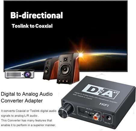 5074 Digital To Analog Dac Çevirici Dönüştürücü Ses Optik Adaptörü