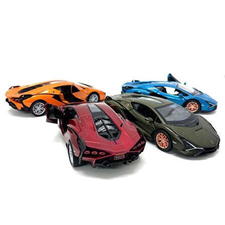 4'lü Kinsmart Lamborghini Sian 1:36 Ölçek Diecast Model Araba