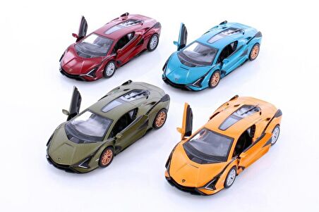 4'lü Kinsmart Lamborghini Sian 1:36 Ölçek Diecast Model Araba