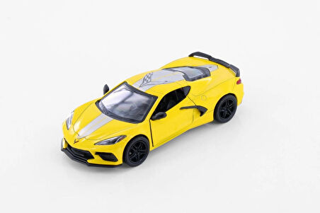 Kinsmart 2021 Chevrolet Corvette Stingray C8 Livery Edition Diecast Car Set Sarı