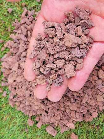 Kırmızı Pomza Taşı 5-10 Mm 2 Kg Volkanik Cürüf Ponza Lav Kırığı Lav Taşı