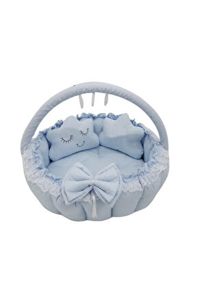 Mavi Tasarım Lüx Oyun Minderi Babynest Oyuncak Aparat Set
