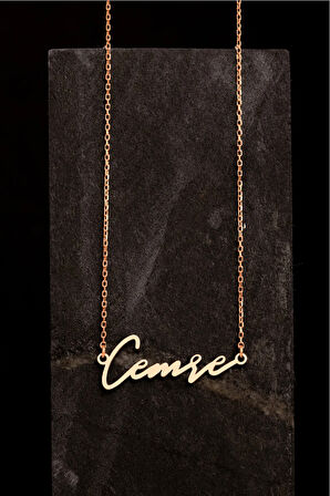 Kadın Gümüş Kolye - Cemre Yazılı 925 Ayar Gümüş Rose Kaplama Kadın Kolye