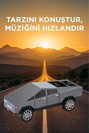 D68 Cyber Model Araba Tasarımlı Bluetooth Hoparlör 15w Güçlü Ses Rgb Led /tws/usb Gri