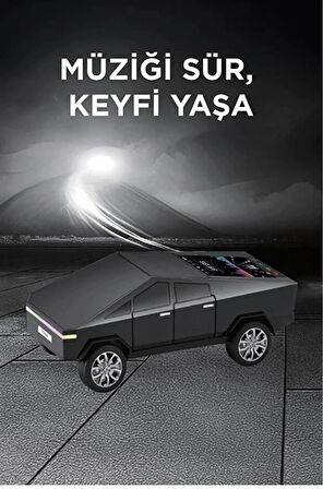 D68 Cyber Model Araba Tasarımlı Bluetooth Hoparlör 15w Güçlü Ses Rgb Led /tws/usb Siyah