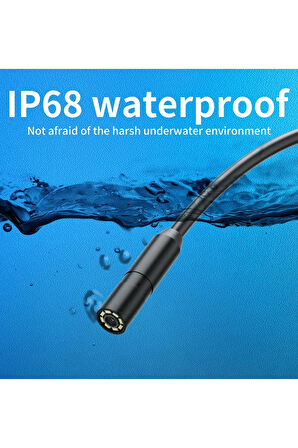 Endoskop Yılan Video Kamera İos Uyumlu Led li 10 Metre 7 Mm Sert Kablo 2mp Full Hd