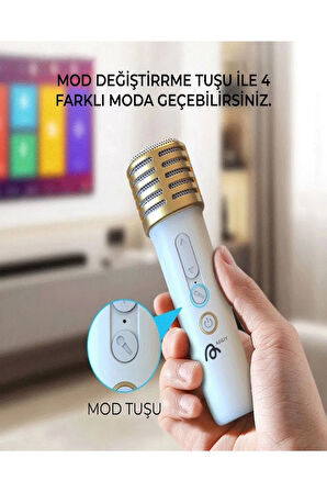 Karaoke Bluetooth Hoparlör Aggıy Ag-s7 Kablosuz Mikrofonlu Rgb Led Parti Işıklı