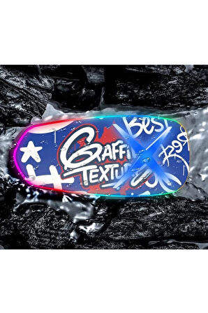 Helmet Graffiti Motor Kask Kulaklık Rgb Modlu Su Geçirmez 6.0 Bluetooth Intercom Yenı Model