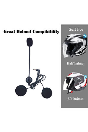 Jack Girişli 3.5mm İntercom Kulaklığı Bt31,bt22,bt35 Uyumlu Motorsiklet Kask Yedek Mikrofon