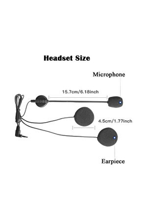 Jack Girişli 3.5mm İntercom Kulaklığı Bt31,bt22,bt35 Uyumlu Motorsiklet Kask Yedek Mikrofon