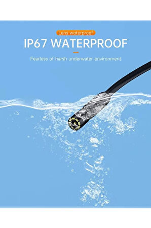 Endoskop Yılan Video Kamera Ios Ve Android Uyumlu Led li 10 Metre 8 Mm Sert Kablo 2mp