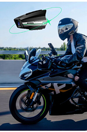 Bt16 Motosiklet Kask Bluetooth Kulaklık 2000 Mah Batarya 1080p Hd Kamera Intercom Kulaklık Su Geçirmez