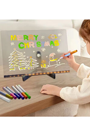 12 Inc Led Işıklı Çizim Tahtası Ayarlanabilir Stant Ve Kalemleri İle