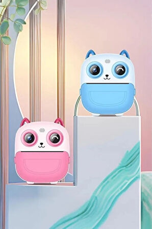 Dijital Video Fotoğraf App Destekli Çocuk Kamerası Termal Resim Kağıt Baskılı Yazıcı Mavi