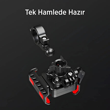 Gidon Bağlantılı 360° Derece Ayarlanabilir 3.5'-7.2' Uyumlu Motosiklet Bisiklet Telefon Tutucu