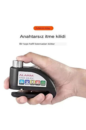 Alarmlı Disk Kilidi Motorsiklet Scooter Bisiklet Sesli Alarm 110 Desibel Yüksek Ses