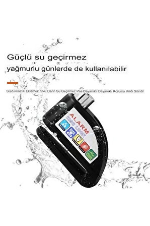 Alarmlı Disk Kilidi Motorsiklet Scooter Bisiklet Sesli Alarm 110 Desibel Yüksek Ses