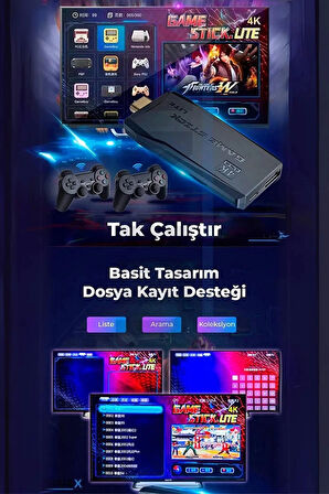 2.4g Kablosuz Çift Kol Retro Oyunlar 4k Game Stick 3500 Oyun