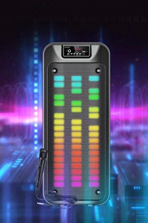 Gts-1852 Taşınabilir Rgb Ledli Bluetooth Hoparlör Usb-tf Siyah