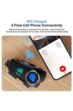 Q28 2x 2 Eşleşmeli Motosiklet Kask Bluetooth Kulaklık 1080p Kamera Su Geçirmez Intercom