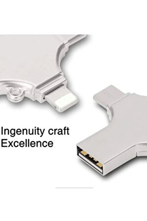 Otg 4in1 Cep Telefonu Çok Fonksiyonlu Usb Flash Bellek 128 Gb Type-c, Micro Sd Ve Kart Okuyucu