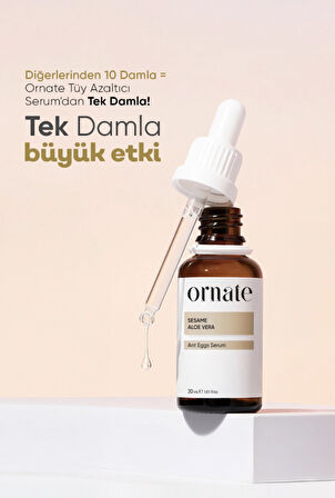 ORNATE Karınca Yumurtası Yağlı Tüy Azaltıcı Ve Tüy Serum 30ml %0.5 Formic Acid %10 Aloe Vera