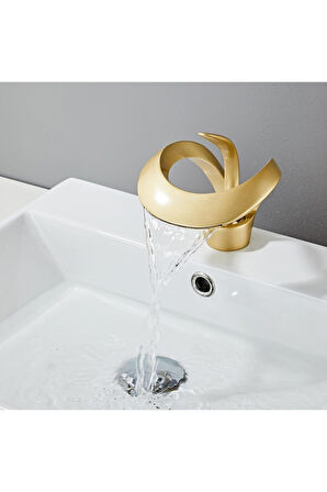 Lüks Gold Altın Şelale Lavabo Bataryası