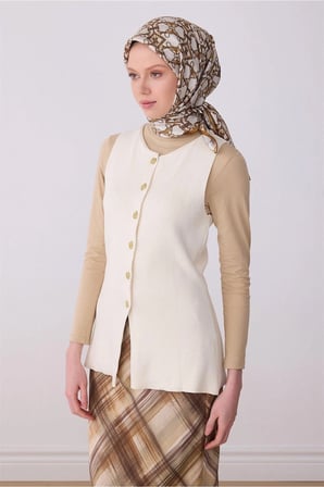 Klasik Desen Tivil İpek Eşarp 4328D E26YA4328D01-03