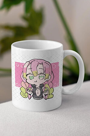 Demon Slayer Mitsuri Kanroji  Anime Temalı Beyaz Porselen Kupa Bardak