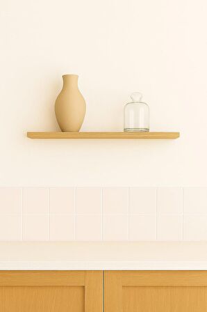 40 Cm Safir Meşe Mdf Uçan Duvar Rafı Gizli Bağlantı Kitaplık