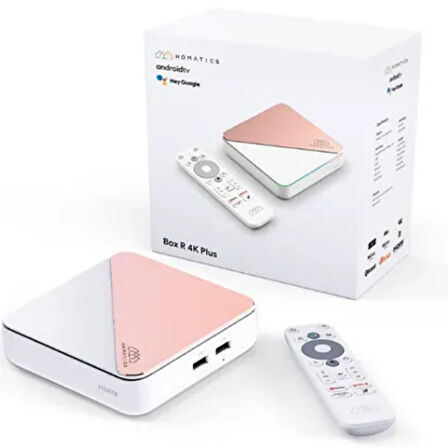 Homatics Box R 4k Plus Rose Gold Android Tv Box | 4gb/32gb + M8 Air Mouse + Siyah Type-C Dvb-S Tuner | 3’Lü Set