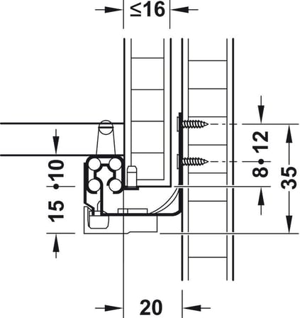 Häfele Gizli Ray, Häfele Matrix Runner UM S15 - Çinko kaplama, 272 mm (1 Çift)