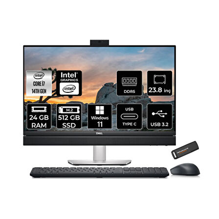 Dell Optiplex 7420 Plus i7 14700 24GB DDR5 512GB SSD UHD Graphics 770 23.8" FHD W11P All in One PC