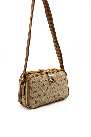 Kadın Çapraz Çanta 899-43315 SİLVER POLO ÇAPRAZ Kadın ÇANTASI M178 KOYU BEJ-MAT TABA