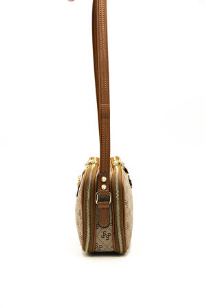 Kadın Çapraz Çanta 899-43315 SİLVER POLO ÇAPRAZ Kadın ÇANTASI M178 KOYU BEJ-MAT TABA