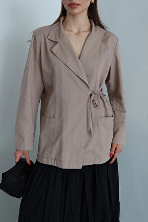 Zemura Düğüm Detay Gabardin Ceket TNS-4331