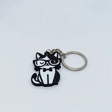 Gözlüklü Kedi - Anahtarlık