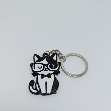 Gözlüklü Kedi - Anahtarlık