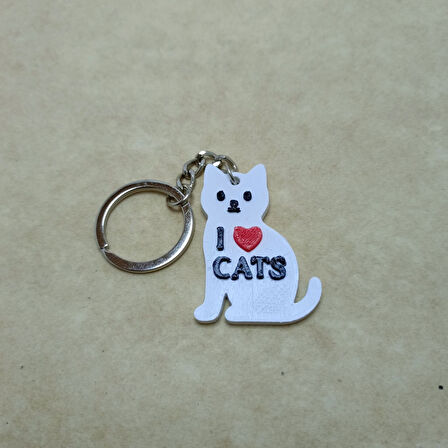 I love cat - Anahtarlık