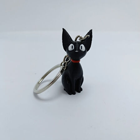 Kırmızı tasmalı kara kedi - Anahtarlık