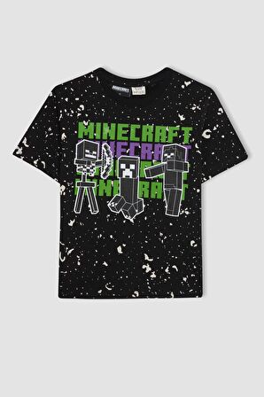 DeFacto Erkek Çocuk Minecraft Kısa Kollu Tişört Şort 2'li Takım C4985A824HSBK81
