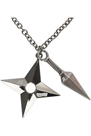 Gri Mızrak Naruto Anime Metal Zincirli Ikili Kolye
