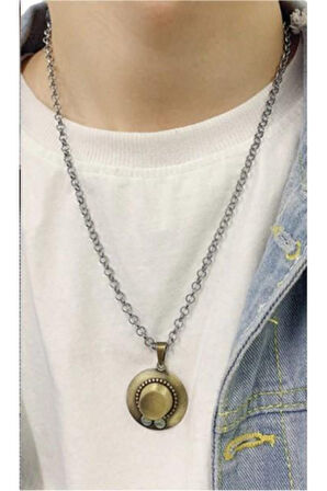 One Piece Naruto Anime Ace Hat Şapka Metal Zincirli Kolye Takı