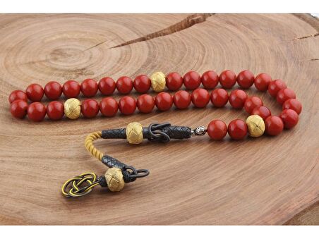 Mercan Taşı Gümüş Kazaziyeli Model Tesbih 32S42D3