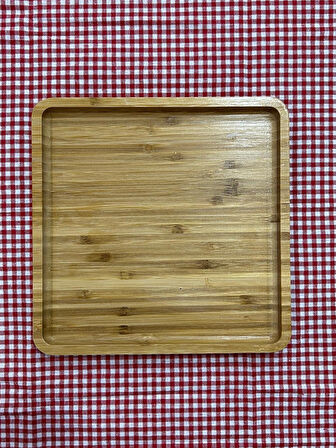 Bambu Sunumluk Kahvaltı Tabağı 1 Adet Özel Üretim Kare
