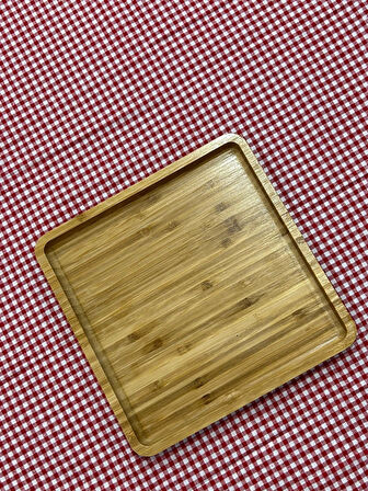 Bambu Sunumluk Kahvaltı Tabağı 1 Adet Özel Üretim Kare