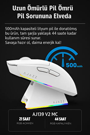 Aj139 V2 Mc 2400 Dpı Paw3311 Ultra Hafif 3 Modlu Oyuncu Mouse - 500mah Batarya
