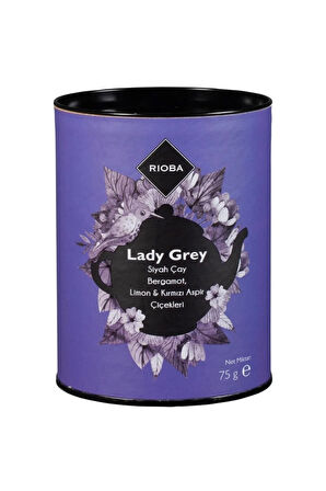 Lady Grey Siyah Çay, Bergamot, Limon & Kırmızı Aspir Çiçekleri 75 G X 2, Lady Grey Çay 2 Adet